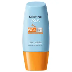 Cek Halal Mistine Aqua Base Triple Protection Watery Sunscreen SPF50+ PA++++ BPOM