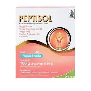 Cek Halal Peptisol Minuman Berbasis Whey Bubuk Rasa Vanilla (French Vanilla) BPOM