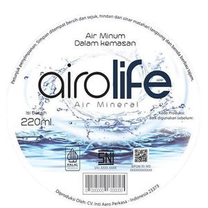 Cek Halal Airolife Air Minum Dalam Kemasan (Air Mineral) BPOM