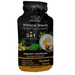 Cek Halal Crowncare Hair Coloring Shampoo-Natural Black 20ML BPOM