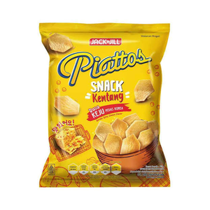 Cek Halal Jacknjill Piattos Makanan Ringan Kentang Rasa Keju Pedas Korea Korean Spicy Cheese BPOM