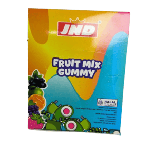 Cek Halal Jnd Permen Lunak Aneka Rasa (Jeruk, Anggur, Stroberi, Apel, Blueberry - Fruit Mix Gummy) BPOM
