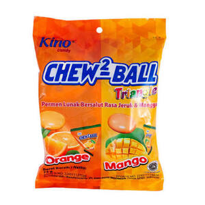 Cek Halal Kino Chew2-ball Permen Lunak Bersalut Rasa Jeruk BPOM