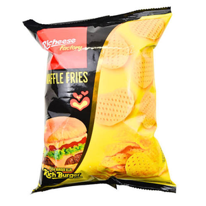 Cek Halal Richeese Factory Makanan Ringan Kentang Rasa Burger Keju Waffle Fries Rich Burger BPOM
