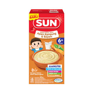 Cek Halal Sun Makanan Pendamping ASI Pokok Rasa Ayam Kampung dan Bayam untuk Bayi Usia 6-12 Bulan BPOM