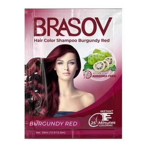 Cek Halal Brasov Hair Color Shampoo Burgundy Red (Colorant) BPOM