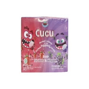 Cek Halal Cucu Permen Lollipop Rasa Stroberi Dan Anggur Dengan Serbuk Popping Candy BPOM