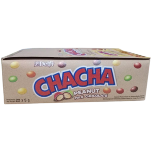 Cek Halal Delfi - Cha Cha Cokelat Paduan Susu Isi Kacang Aneka Warna BPOM