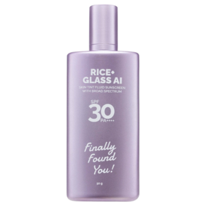 Cek Halal Finally Found You ! Rice+ Glass AI Skin Tint Fluid Sunscreen With Broad Spectrum SPF 30 PA++++ - Bare Beginning BPOM