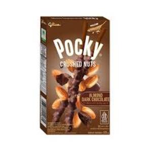 Cek Halal Pocky Biskuit Stik Cokelat Salut Cokelat Hitam Compound Dengan Kacang Almond Dan Butiran Kukis BPOM